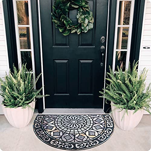 ubdyo Front Door Mat Outside Entrance - Grey, 23" x 36" - color: XL Gray Round