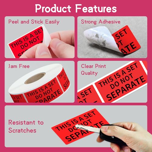 1" x 2" This is a Set Do Not Separate Labels, 12 Rolls, 6000 Labels - size: 1" x 2"