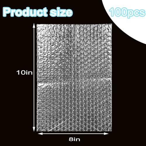 100PCS 8x10" Clear Bubble Out Bags, Double-Wall Cushioned Wrap, Shockproof - size: 100pcs-8x10IN