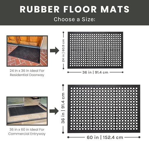 Envelor Anti Fatigue Bar Mat, Non Slip Kitchen Floor Door Mat, 24 x 36 in - size: 36"L x 24"W x 0.5"Th