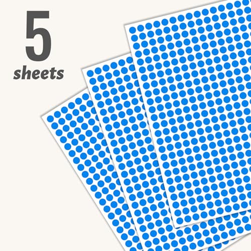 1/4" Blue Dot Stickers Small Tiny Mini Little Circle Stickers - color: Blue, size: 1/4 INCH