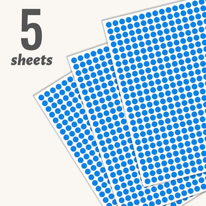 1/4" Blue Dot Stickers Small Tiny Mini Little Circle Stickers - color: Blue, size: 1/4 INCH
