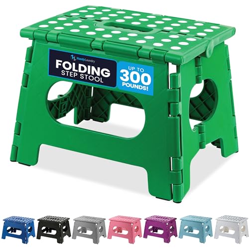 Handy Laundry Folding Step Stool 9 Inch, Green, Non-Slip Holds 300 lbs - color: Green, size: 9 Inch