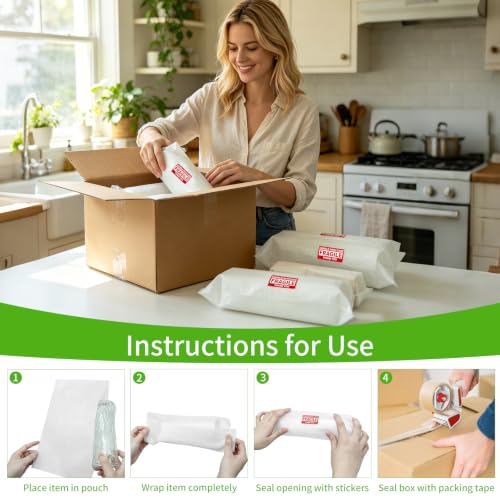 500 Pack Dish Packing Supplies Foam Wrap Pouches Sheets for Moving