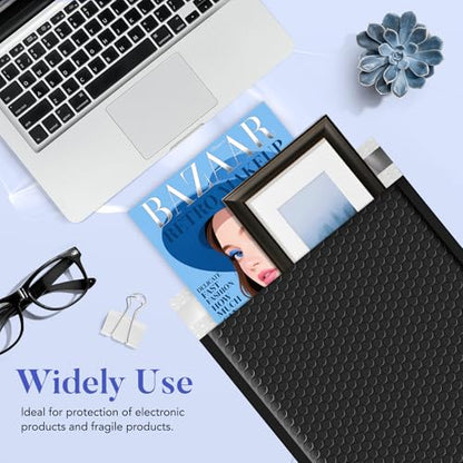 Fuxury Bubble Mailers 9.5x14.5" 25 Pack Black Large Padded Envelopes - color: Black, size: 9.5x14.5" 25PC