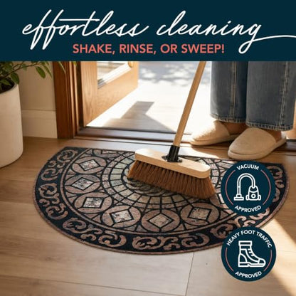 ubdyo Front Door Mat Outside Entrance - Terracotta, 23" x 36" - color: XL Terracotta Round