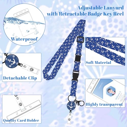 3-Pack Adjustable Cruise Lanyards with Badge Holders and Phone Tabs - color: Style C