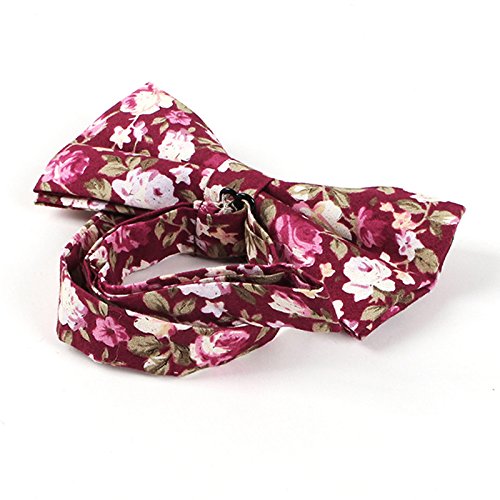 LEVAO Men's Cotton Floral Printing Bow Tie - color: Cb059
