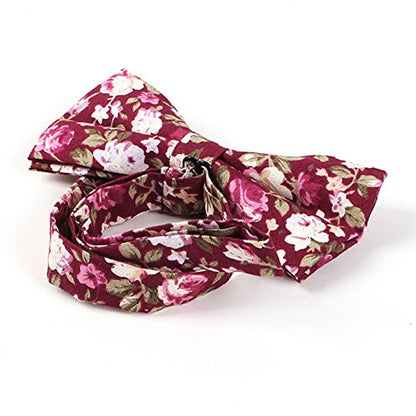 LEVAO Men's Cotton Floral Printing Bow Tie - color: Cb059