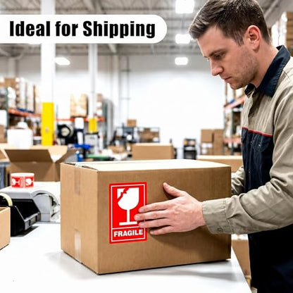 1pc Glass Sticker Mailing Postage Parcel Sticker Label Handle with Care Shipping Labels for Shipping Box, Carton, Parcel, Package, Pallet & More