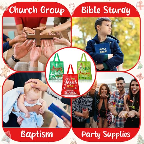 Hosuly 15 Pcs Extra Large Christmas Gift Bag 15 x 17 in Non Woven Xmas Tote - style: Jesus is the Reason