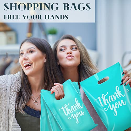 Eersida 200 Pcs Thank You Bags for Small Business, Turquoise - color: Turquoise