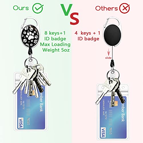 Giancomics Dog Paw Lanyard for ID Badges Holder Retractable Badge Reel Card - color: Dog Paw-black