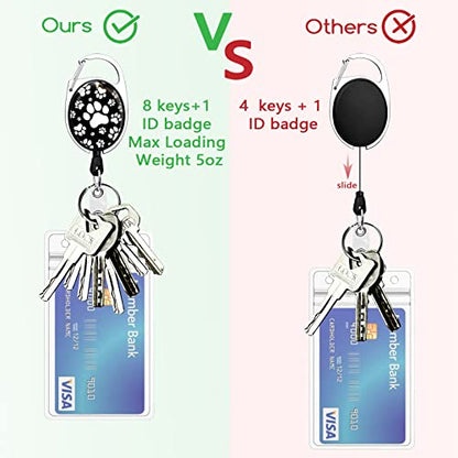 Giancomics Dog Paw Lanyard for ID Badges Holder Retractable Badge Reel Card - color: Dog Paw-black
