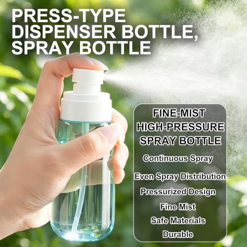 3 Pack Continuous Spray Bottle Atomizing Mister for Hair,Plants,Cleaning,Travel Fine Mist Water Spray Bottles for Styling,Refillable Empty Spray Bottles,Translucent Pink(30ml+60ml+100ml) - color: I