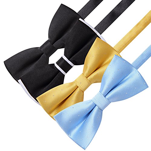 AUSKY 8 PACKS Elegant Adjustable Pre-tied Bow Ties for Men Boys (1&4&5&6&8 Pack for option) - color: G