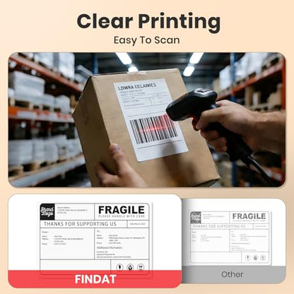 Direct Thermal Label White Vinyl 4 x 6 Inch Printer Sticker 250 PCS - color: White