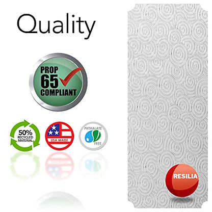 RESILIA Shelf Liner Set for Wire Shelving Units – 5 Pack, 18 Inches x 36 Inches, Clear Swirl Spiral Pattern, Anti-Slip, Heavy Duty, Made in The USA, for Kitchen, Bathroom, Garage Storage, Made in USA - size: 18" x 36" (Pack of 5)