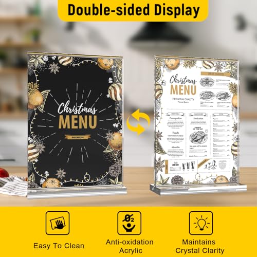 Dynta Acrylic Sign Holder 8.5 x 11 Inches, Double Sided Table Sign Holder - color: Clear, size: 8.5x11 14 Pack