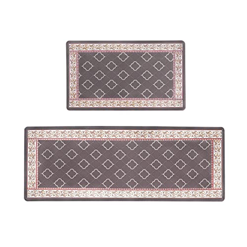 Kitchen Floor Mat Set of 2, Anti Fatigue Kitchen Mat 20"x32"+20"x59" - color: Coffee, size: 20"x32"+20"x59"