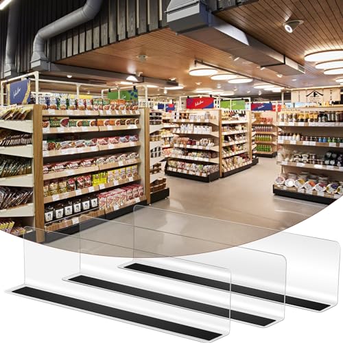 Baluue 5 Pack Magnetic Shelf Dividers for Metal Shelves, PVC Separators for Supermarket Retail Displays, Compatible Purse, Sweater, Towel Organizer for Home & Pantry, 9.8"