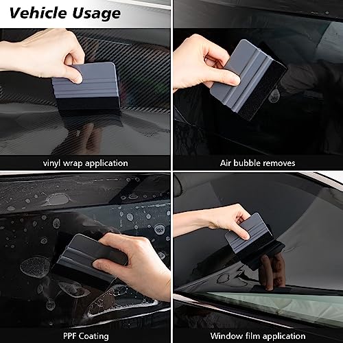 NEWISHTOOL 100 PCS Felt Squeegee for Vinyl, PPF Tint Wrap Application Tool - color: Gray