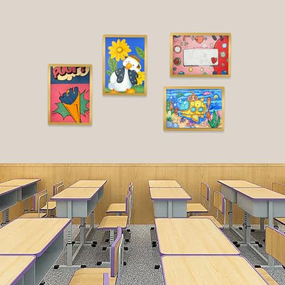 Wall-Mounted Sign Holder 8.5x11, Self-Adhesive Horizontal and Vertical - color: Gold