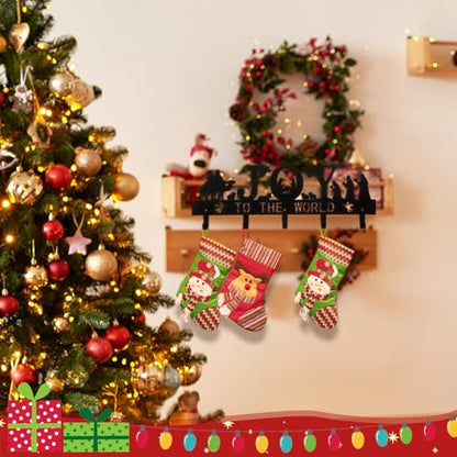 Cinnvoice Nativity Christmas Stocking Holder for Wall, 5 Hangers,Joy - style: Joy
