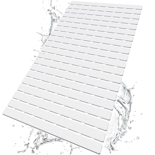 BEMISO Shower Mat Non Slip Bathtub Mat 27.5 x 15.7 Inch Bath Mat for Tub - color: White, size: 27.5 x 15.7 inches