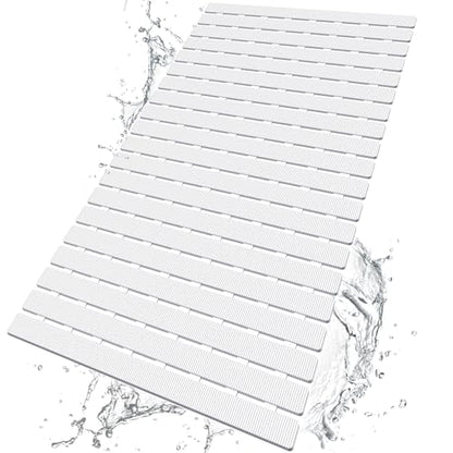 BEMISO Shower Mat Non Slip Bathtub Mat 27.5 x 15.7 Inch Bath Mat for Tub - color: White, size: 27.5 x 15.7 inches
