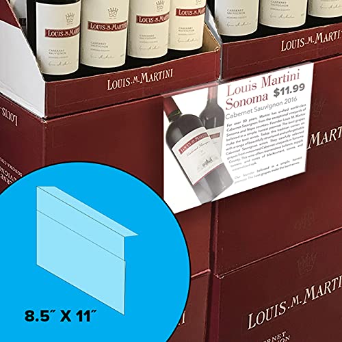 Sign Holder, Floor Stack Case Vinyl, w/Lip Clear 11W 8.5H - 25 Pack - size: 25 Pack