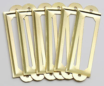 50 PCS Metal Label Holders 60x17mm Gold with Screws - color: Gold, 60x17mm