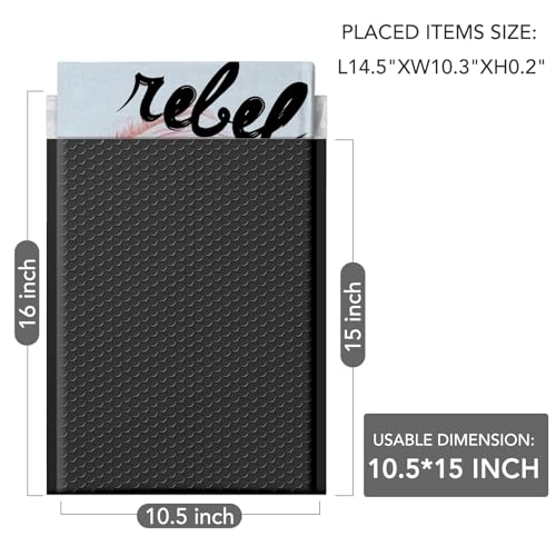 GSSUSA Black Bubble Mailers 10.5x16" 250 Pack Padded Envelopes Self Seal - color: Black, size: 10.5x16 250PC