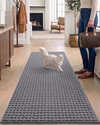 DEXI Hallway Runner Rug 24x72, Non Slip Runner Rugs Washable, Light Grey - color: Light Grey, size: 24'' x 72''(Runner)