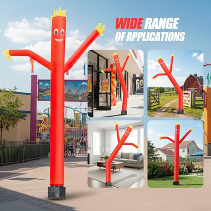 6ft Red Inflatable Waving Tube Man with Blower - color: Red