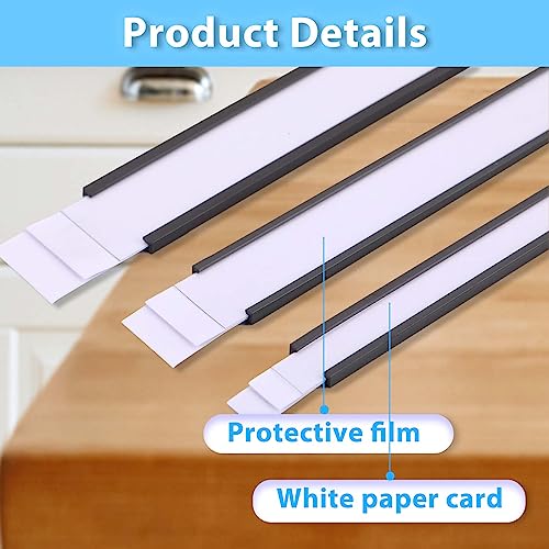 C Channel Magnetic Labels Holders 30 Pack 0.5'' x 4'' for Metal Racks - size: 0.5 x 4 Inch