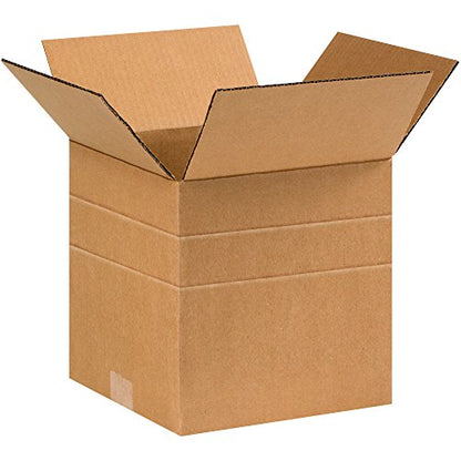 Tape Logic TLMD999 Multi-Depth Corrugated Boxes, 9" x 9" x 9", Kraft (Pack of 25) - size: 9 x 9 x 9"