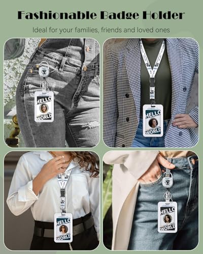 Uniclife Fashionable Sliding Badge Holder Exploding Fluff Cat Plastic Card Holder with Retractable Badge Reel Carabiner & Detachable Lanyard Vertical Card Protector for Office Worker Teacher Student - color: Exploding Fluff Cat