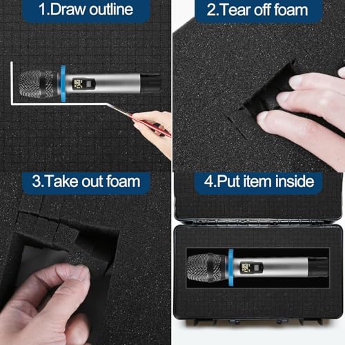 8 Pcs Pick and Pluck Foam Sheets 3 Size Polyurethane Pick Apart Foam Inserts Pads with Bottom Use for Camera Case, Tool Box, Storage Drawer (4P 16" x 12" x 2", 2P 16" x 12" x 1", 2P 16" x 12" x 0.4") - size: 3 Sizes - 8 Pcs -16 Inches Length