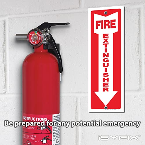 iSYFIX Fire Extinguisher Signs, 3 Pack, 4x12 Inch - color: PLASTIC