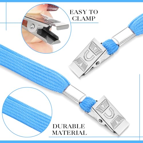 Marspark 4"x3" Name Badge Holder with Lanyard Bulk, Lake Blue, 50 Sets - color: Lake Blue