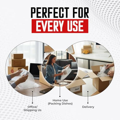 Tapsi Bubble Cushioning Wrap, 12 Inch x 72 Feet, 2 Rolls, Perforated Every 12”, Premium Quality Moving and Shipping Supplies, Made in USA