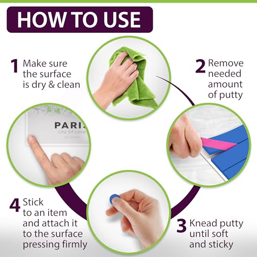 GreenFix Mounting Putty 2oz, Blue, Removable & Reusable, Non Marking - color: Blue