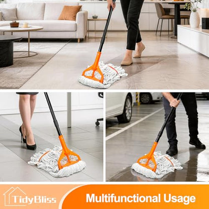 TidyBliss Commercial Mop with 3 Replacement Heads for Concrete Tile