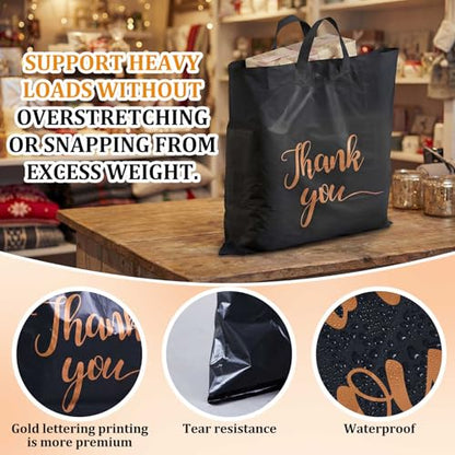 Maitys 20'' X 20'' Large Thank You Bags with Handles, Black - color: Black, size: 20'' X 20''