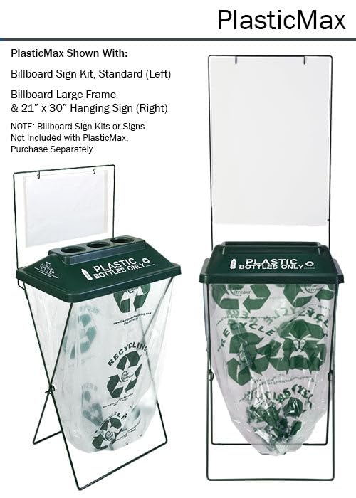 Zero Waste Event Trash and Recycling System | Portable Plastic Bottles Recycling | Great for Events, Festivals, Schools - 5 Pack - Green - color: Green, style: Plastic Bottles