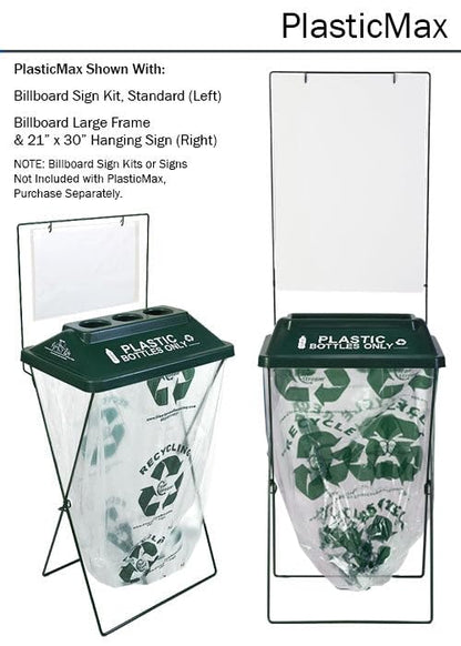 Zero Waste Event Trash and Recycling System | Portable Plastic Bottles Recycling | Great for Events, Festivals, Schools - 5 Pack - Green - color: Green, style: Plastic Bottles
