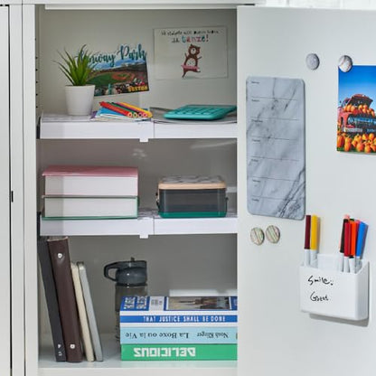 LockerMate Adjust-A-Shelf Locker Shelf, School Organizer, White - color: White