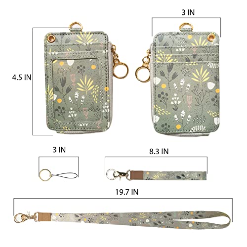 bolimoss Lanyard with Wallet,Zip ID Case with Lanyard,Lanyard Badge Holder,Lanyard Wallet for Women,Fashion Lanyard Wallet, ID Case Wallet with Lanyard（ Light Grey ） - color: Light Grey