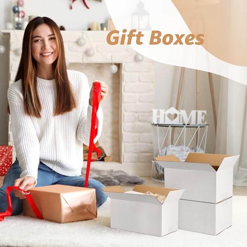 Calenzana 11x6x6 Shipping Boxes Set of 40, White Corrugated Cardboard Box for Mailing Packing Gifts Small Business - size: 11x6x6, style: 40 Pack